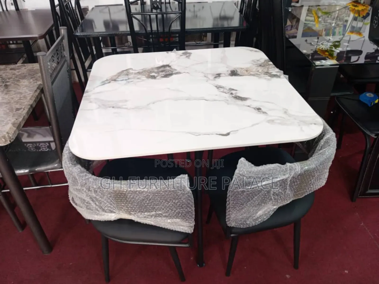 Mini Marble Dinning Table With Four Chairs