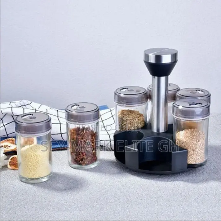 6pcs Spice Jar With Rack