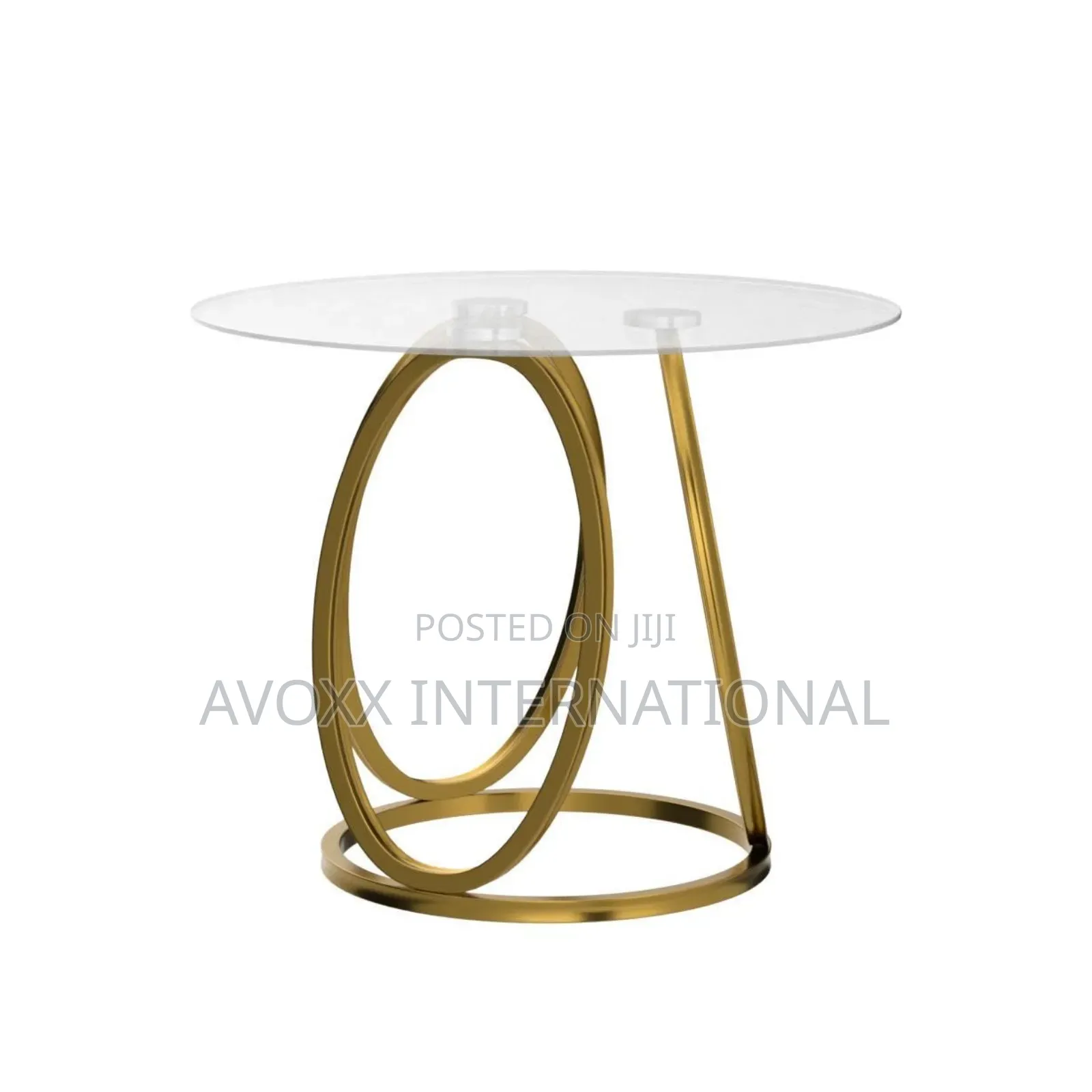 O K FURNITURE Gold End Table, Modern Glass Side Table