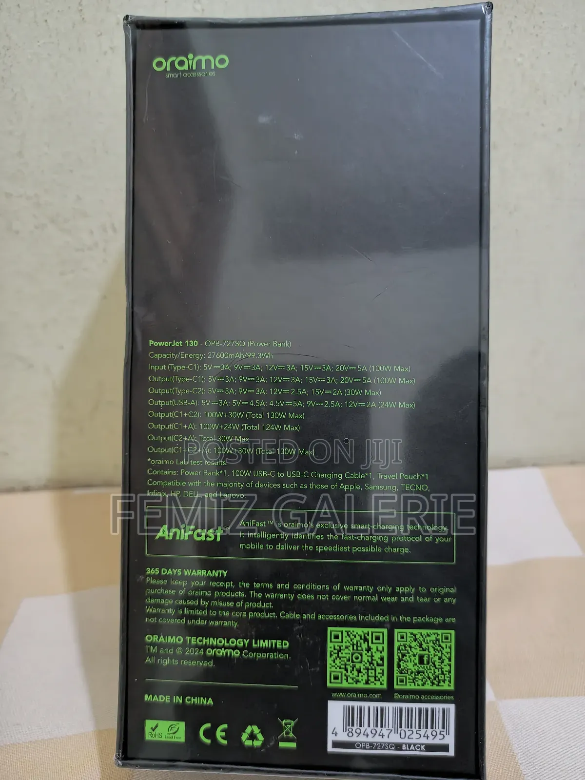 Oraimo Power Jet 130 27600mah 130w Power Bank