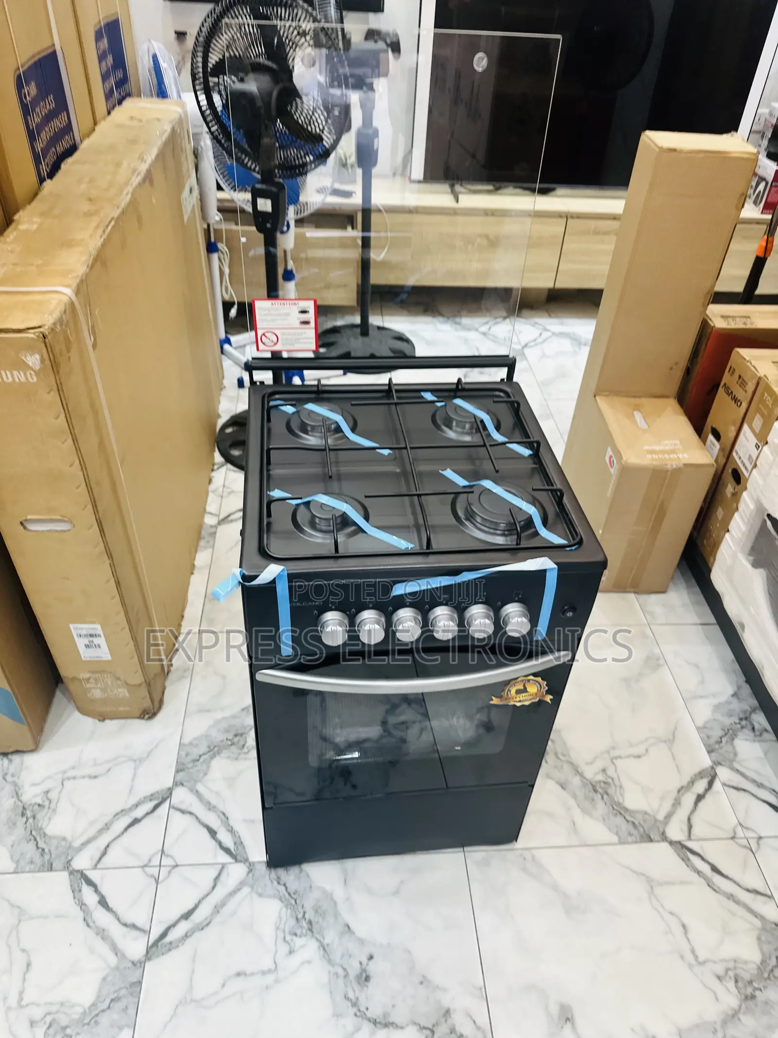 Black 50/50 Stove Gas Cooker Oven