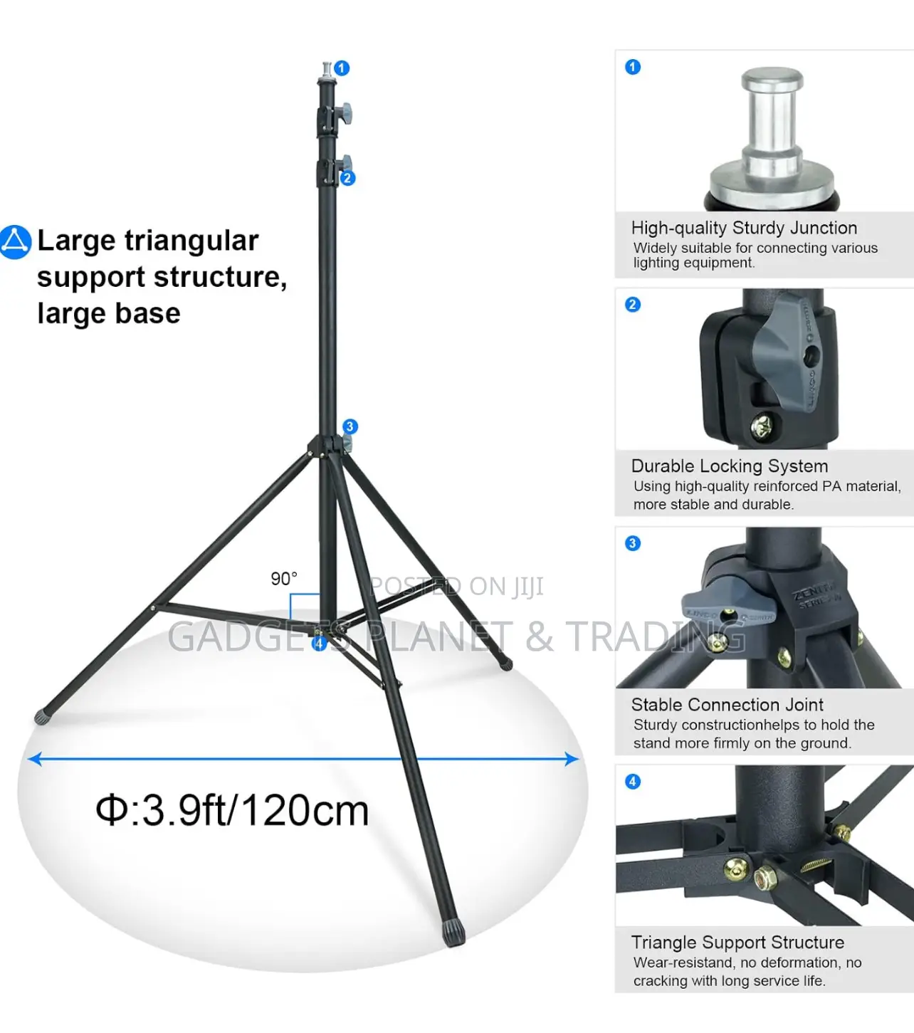 Linco Heavy Duty 9 Feet/2.8 Metal Photography Light Stand