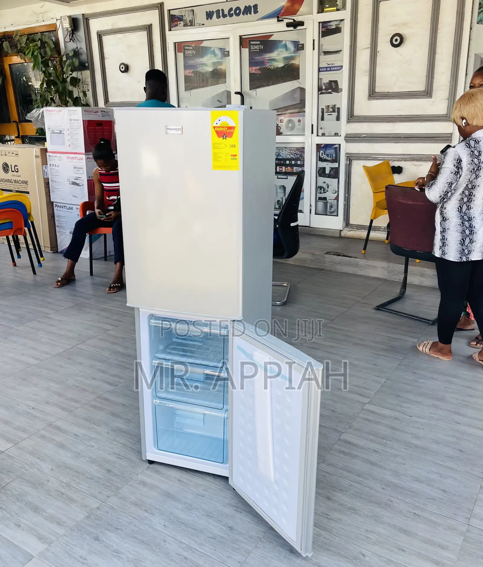 New Nasco Nasd2-20 2 Door Electric Fridge With Shelves.