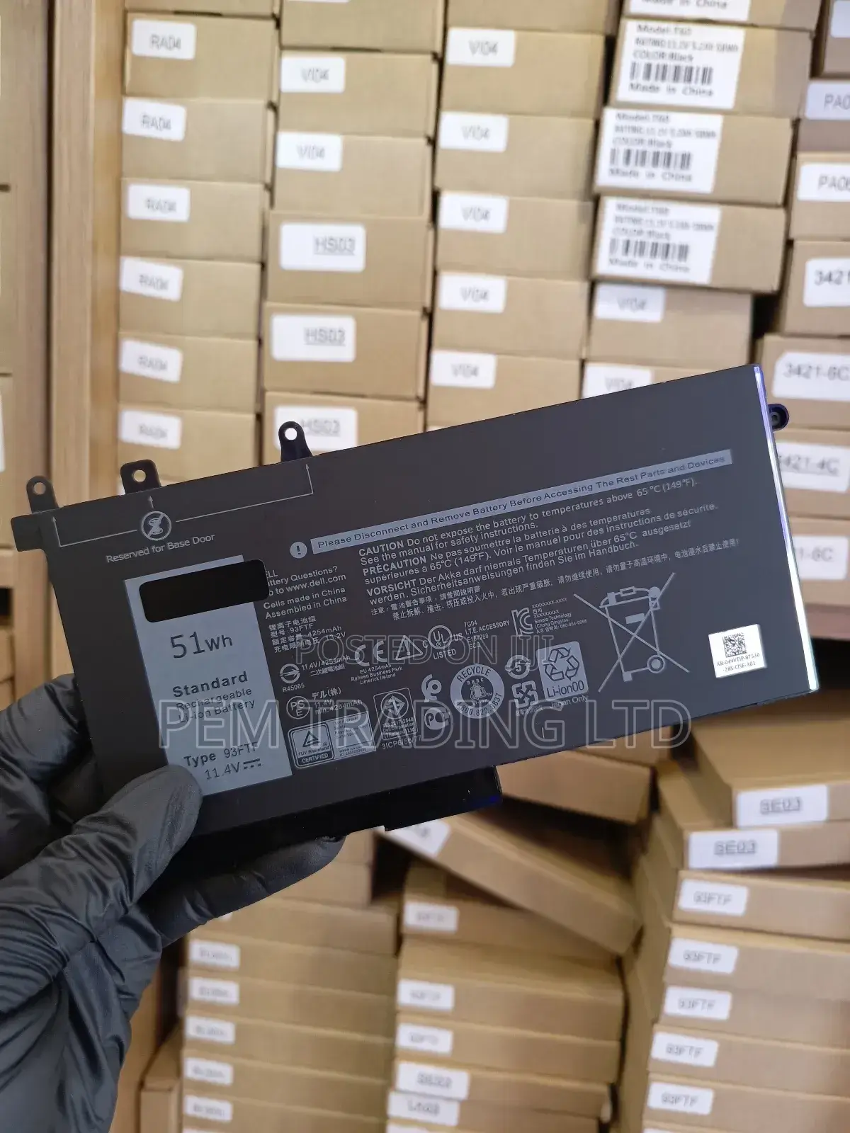 DELL 93FTF Laptop Battery Comp With Dell Pre15 3520 3530