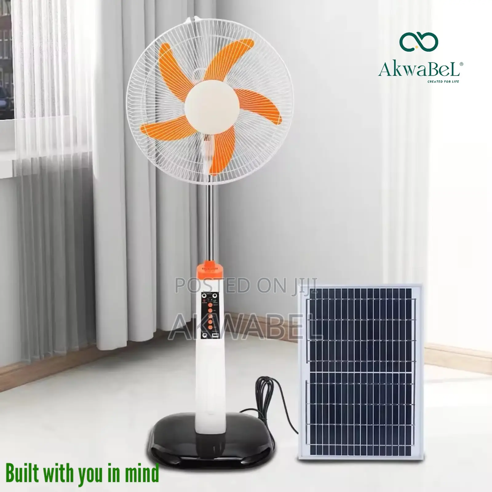Rechargeable Solar Fan • Remote Controlled •16inch • Ac/Dc