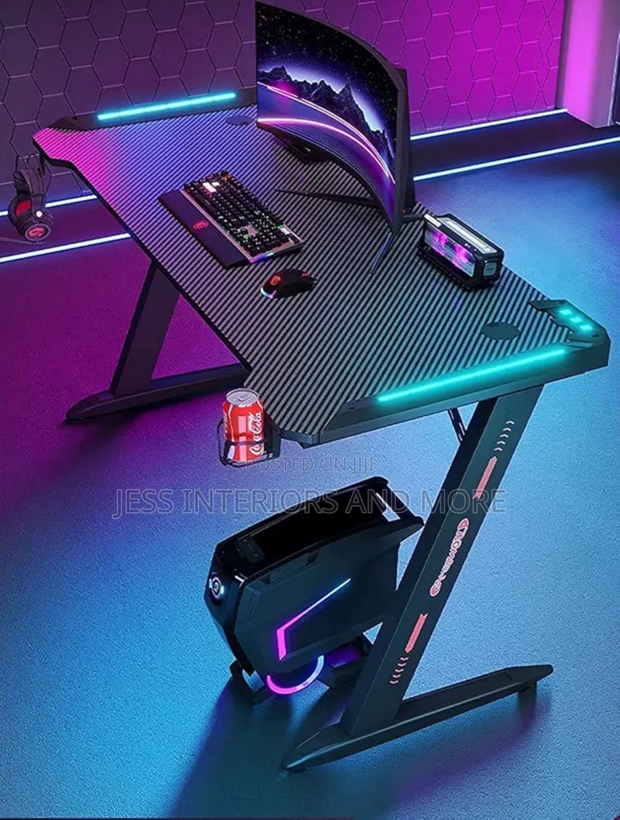 Gaming Desk "Z" With RGB Led Lights
