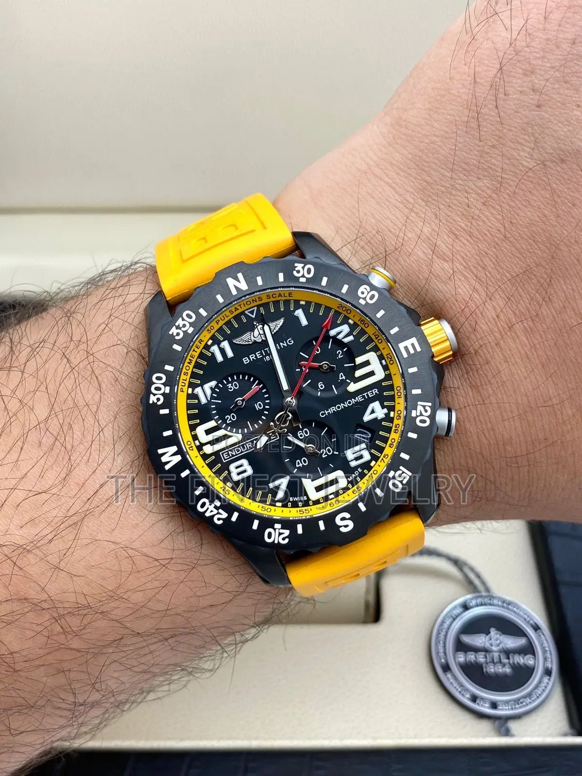 Breitling Professional Endurance Yellow Rubber Strap Watch
