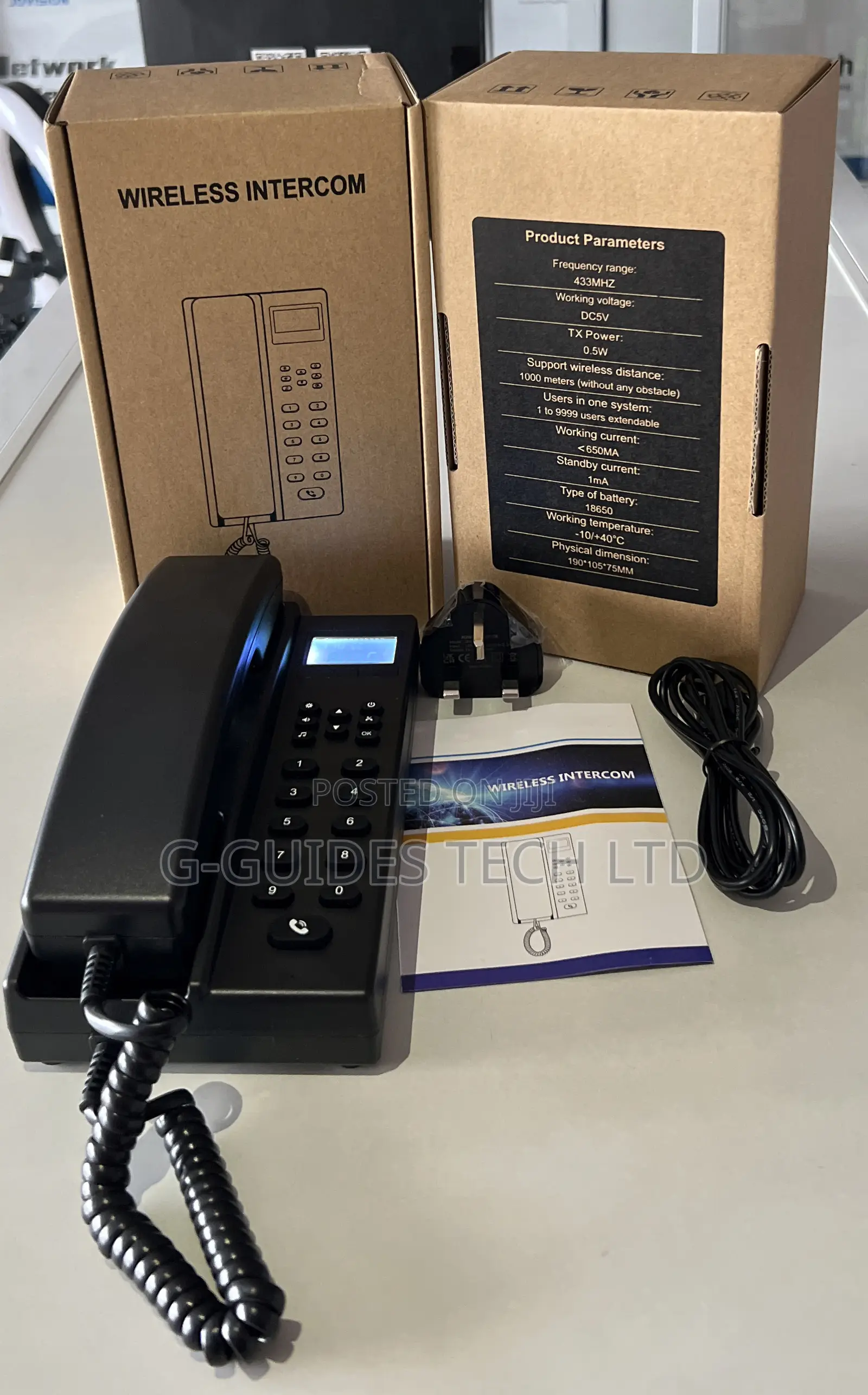 1km Wireless Intercom Phone With Screen