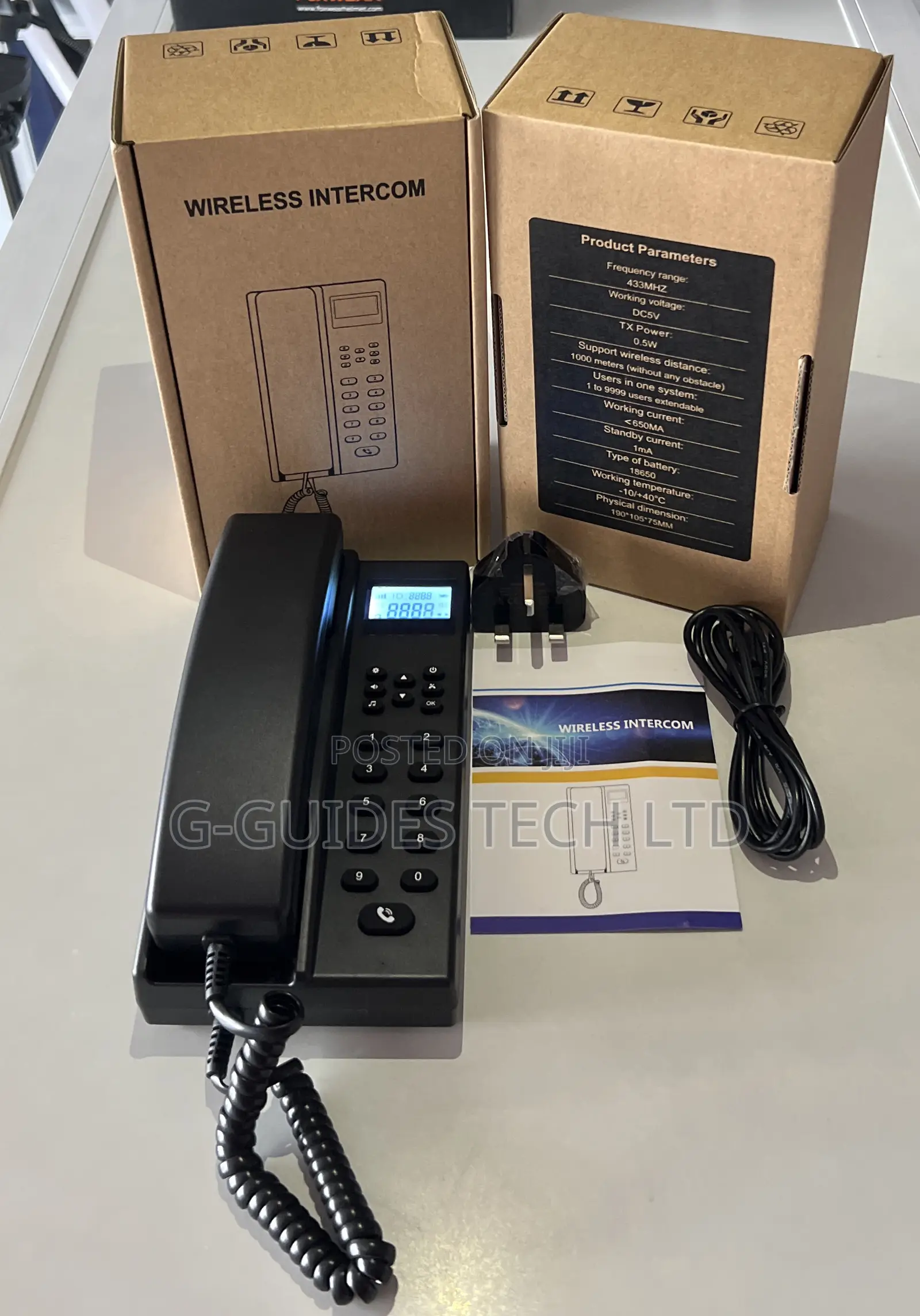 1km Wireless Intercom Phone With Screen