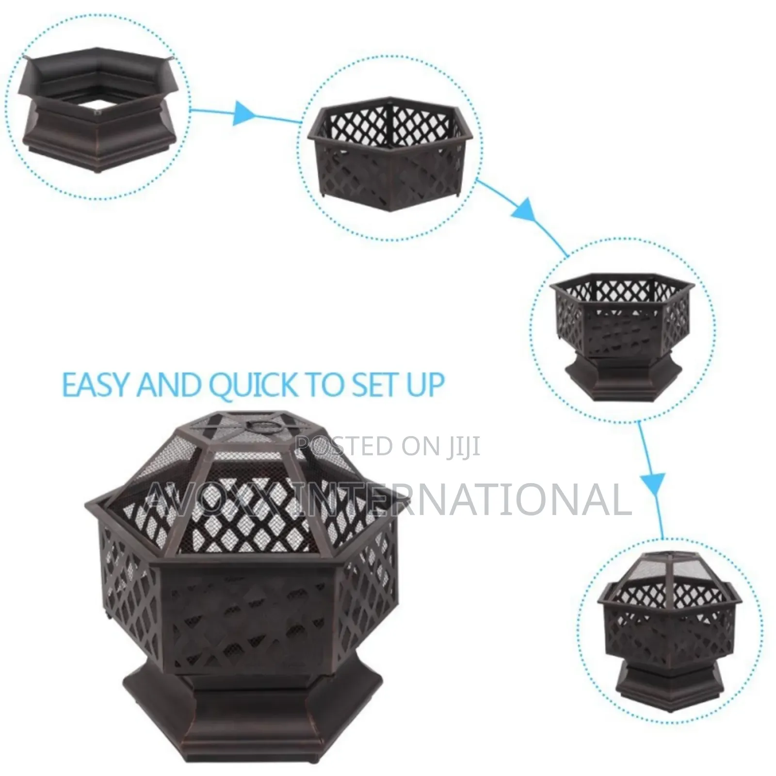 Zimtown 22 Inch Fire Pit Wood Burning Bonfire Firebowl
