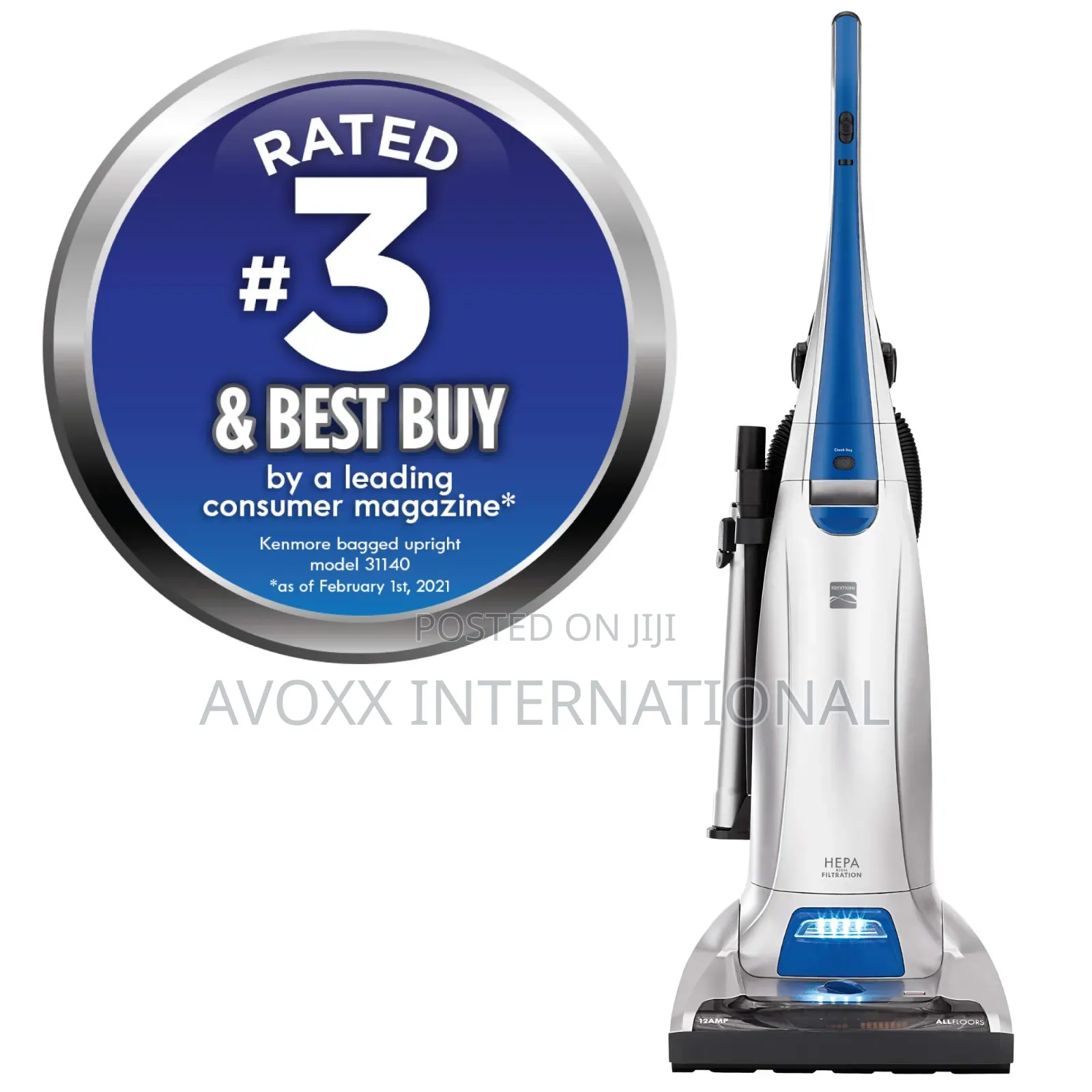Kenmore Floorcare Upright Bagged Vacuum, Blue/Silver