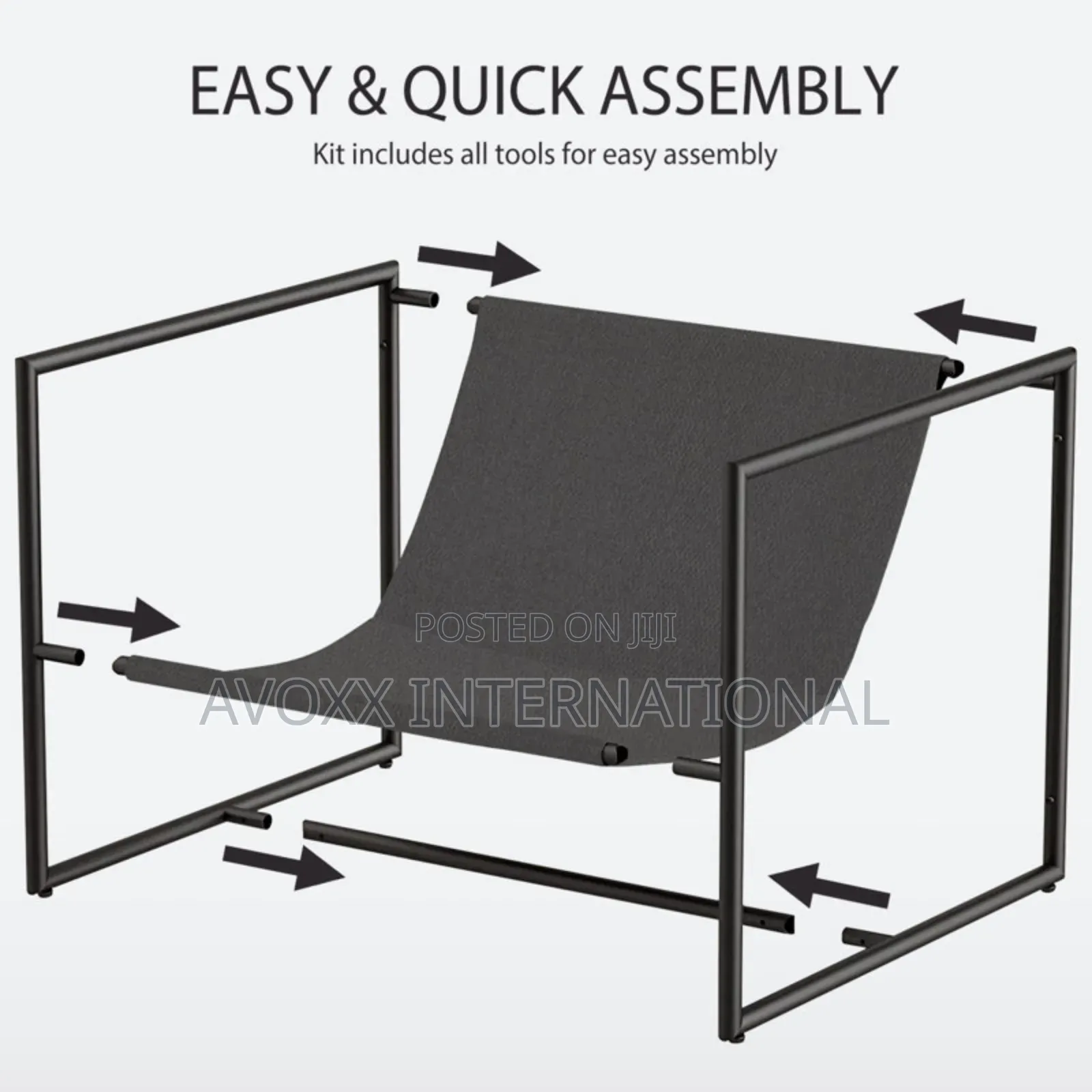 Cliatt Modern Metal Framed Sling Upholstered Chair/Oversized