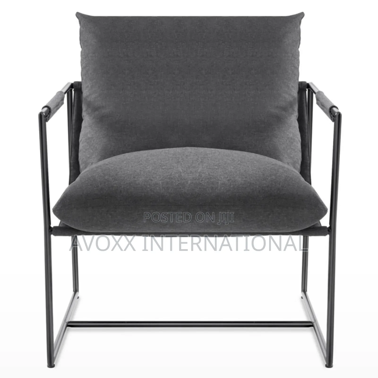Cliatt Modern Metal Framed Sling Upholstered Chair/Oversized
