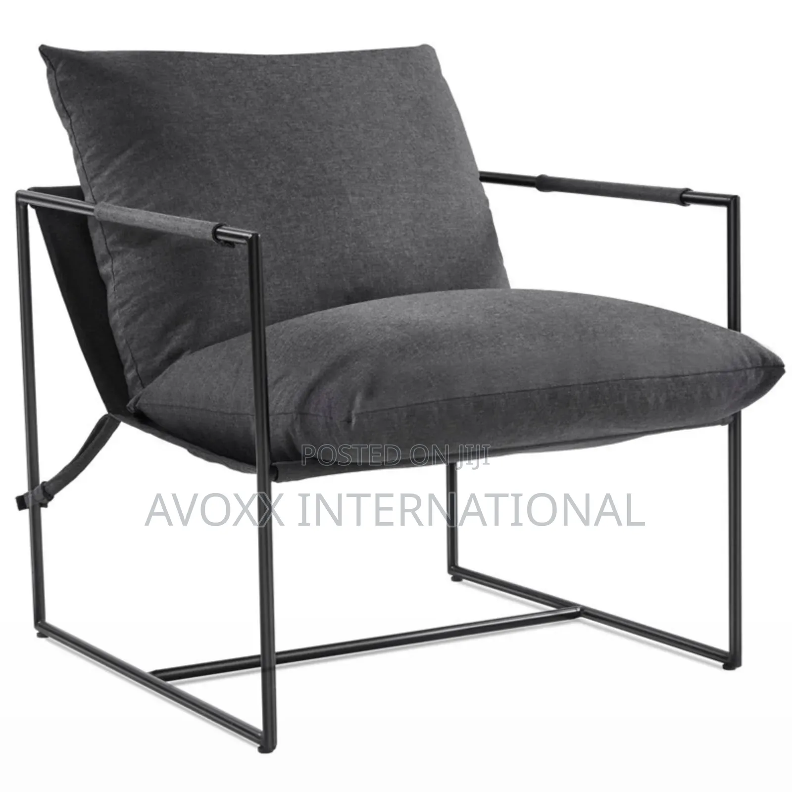Cliatt Modern Metal Framed Sling Upholstered Chair/Oversized