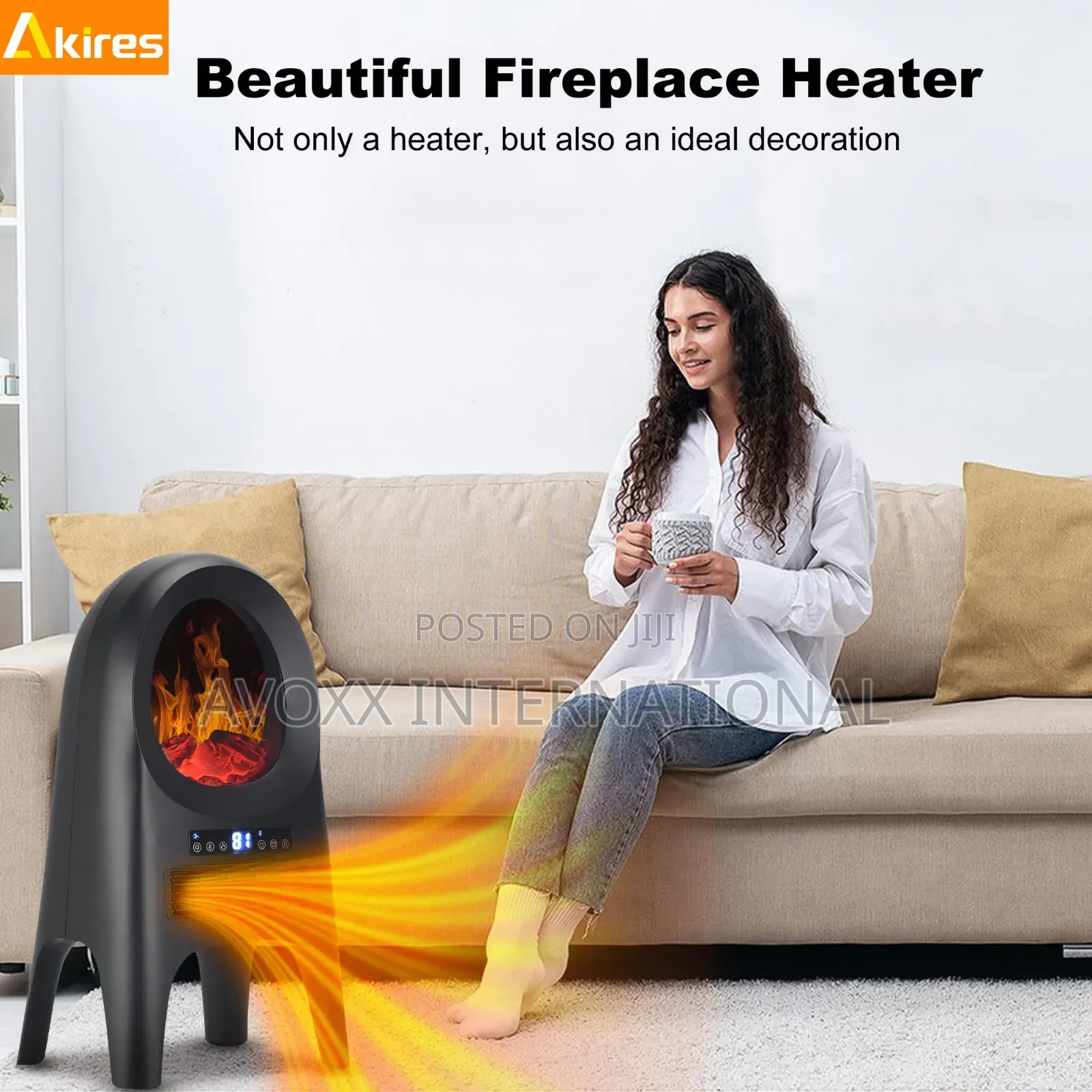 AKIRES 1500W Electric Fireplace Space Heater