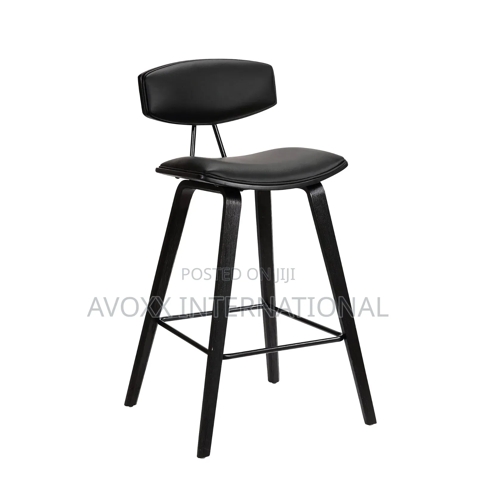 Armen Living Fox 25.5" Counter Height Black Faux Leather
