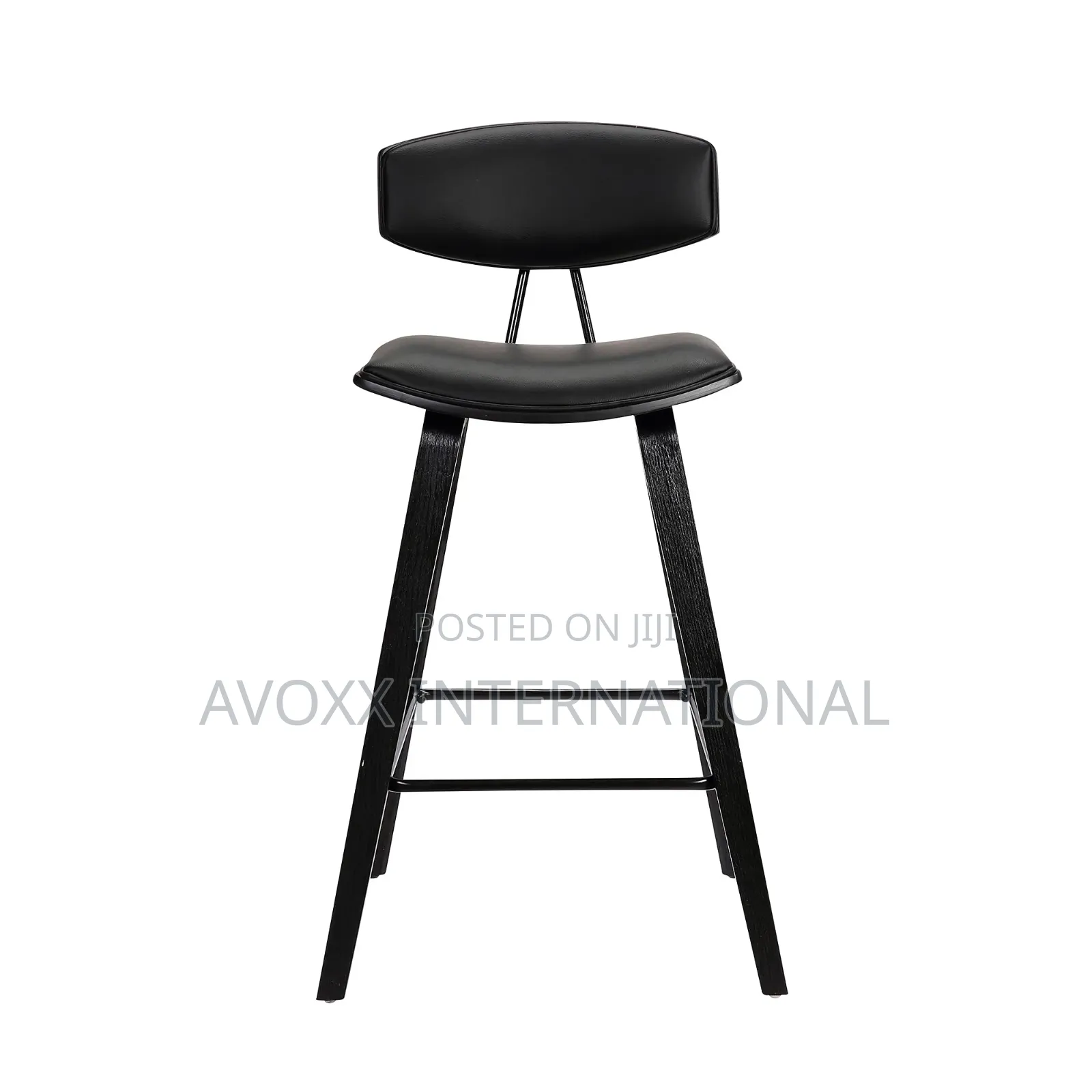 Armen Living Fox 25.5" Counter Height Black Faux Leather