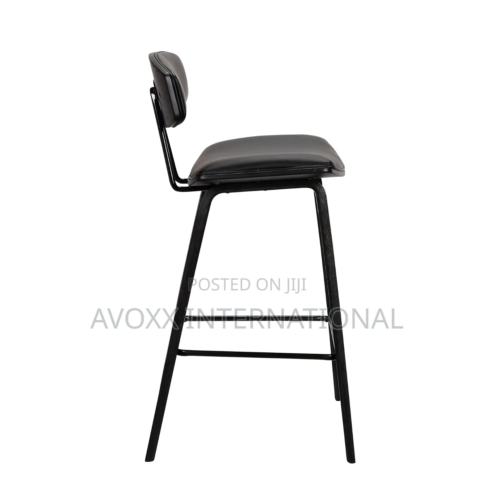 Armen Living Fox 25.5" Counter Height Black Faux Leather