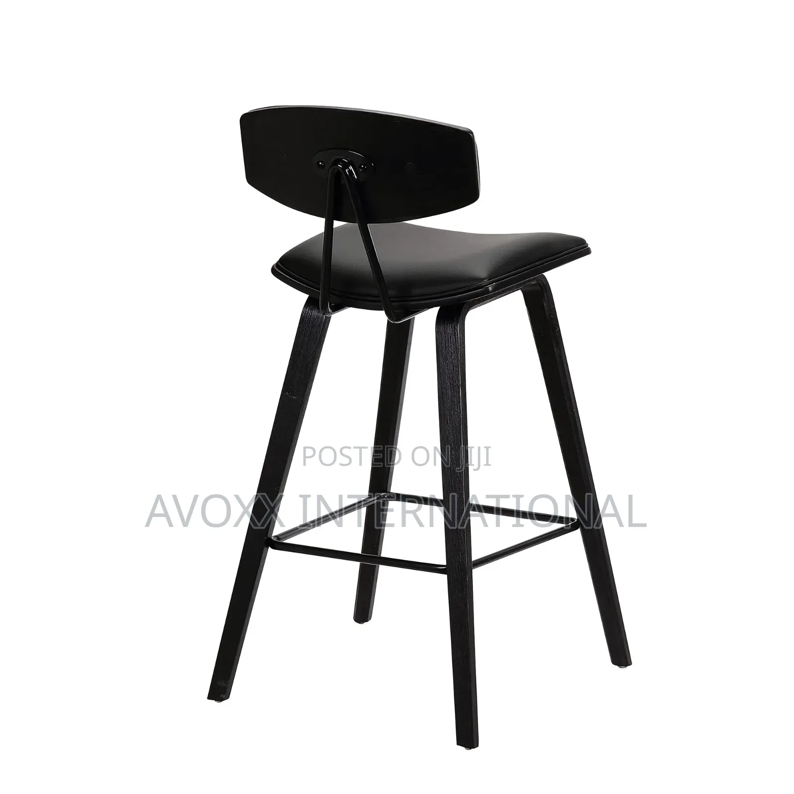 Armen Living Fox 25.5" Counter Height Black Faux Leather