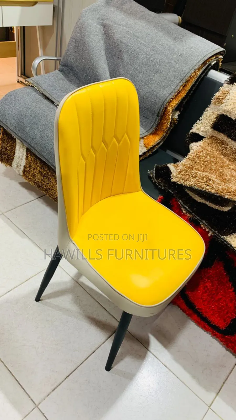Yellow and Ash Dining Chair