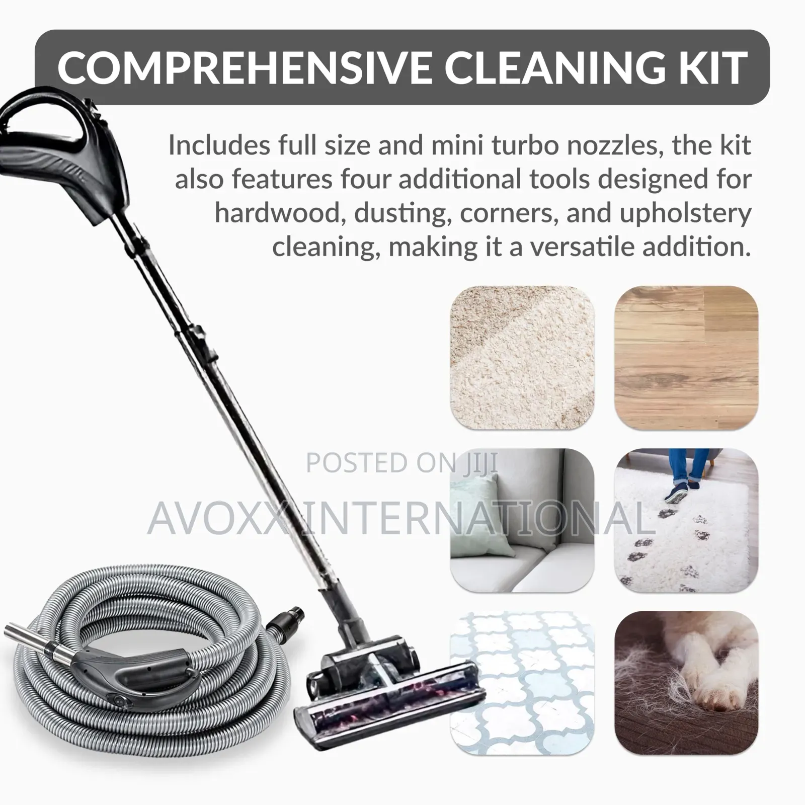 GV Universal Central Vacuum Hose Kit With Turbo Nozzles
