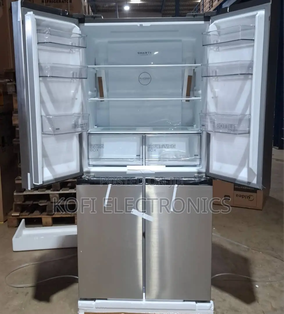 Dark Grey, Quattro Inverter -Midea 474L 3-Star 4-Door Fridge