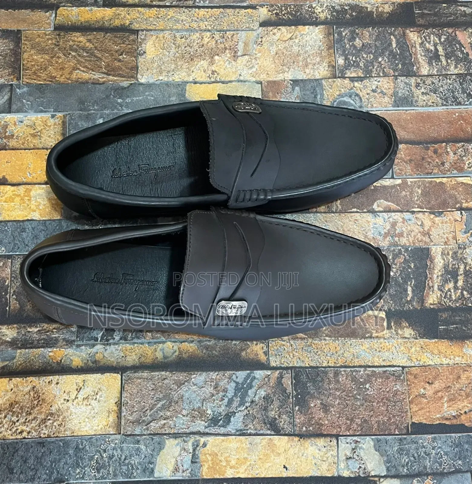 Black Leather Men Loafer Shoe