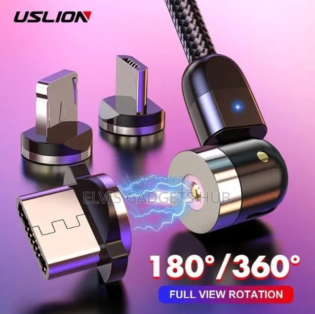 USLION Magnetic 540° Rotating Fast Charging Cable