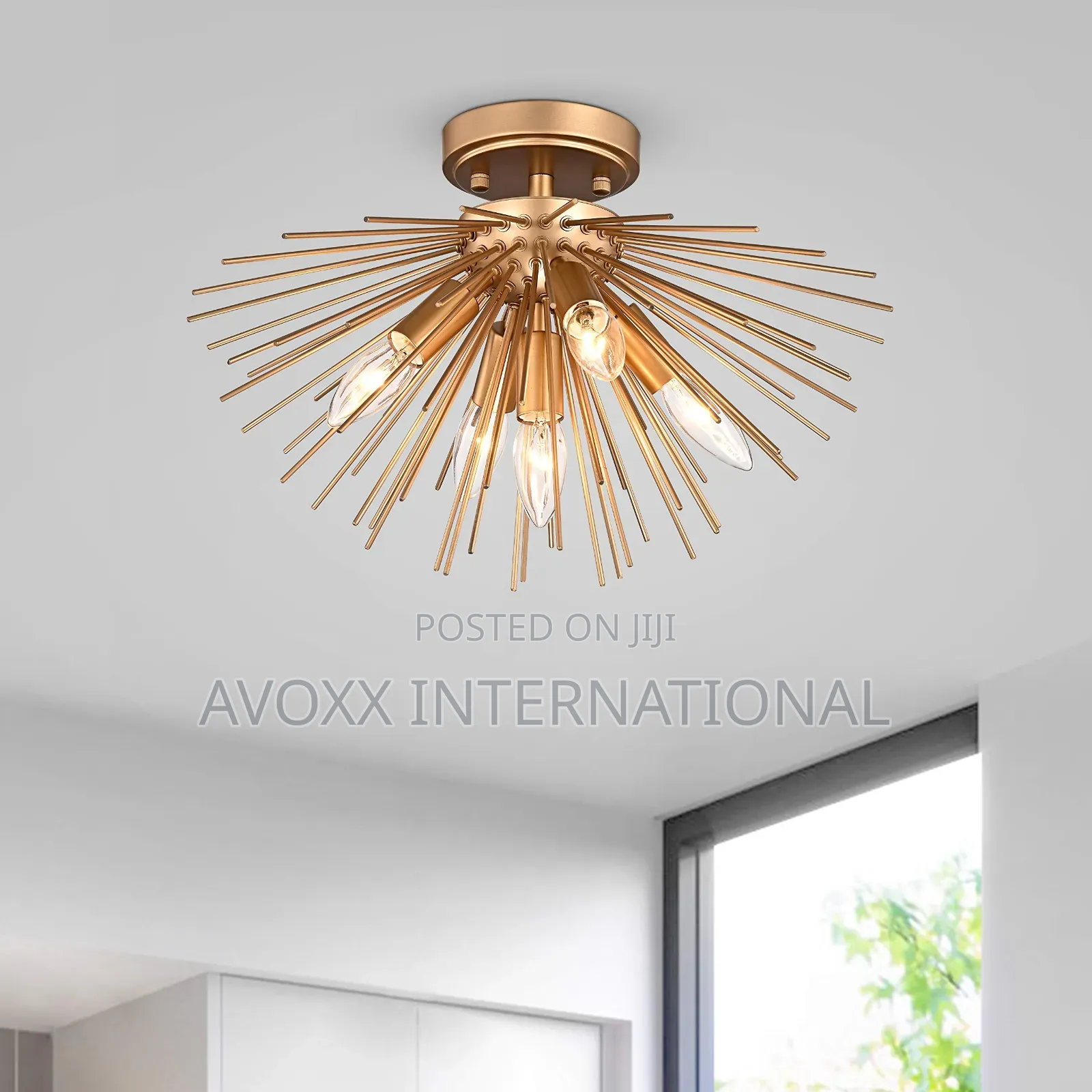 Lorena Sputnik Bronze Metal Mount W/5 Lights FD-6592-CHJ