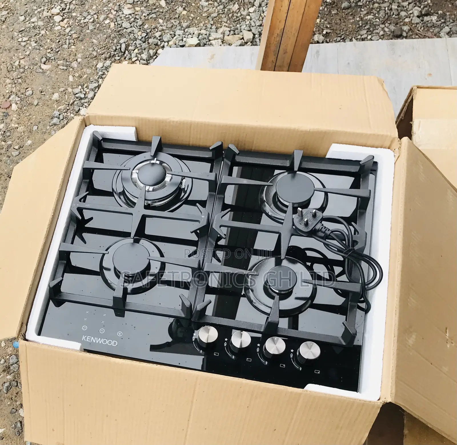 Best and Quality 60cm Kenwood Black Glass 4 Gas Burner
