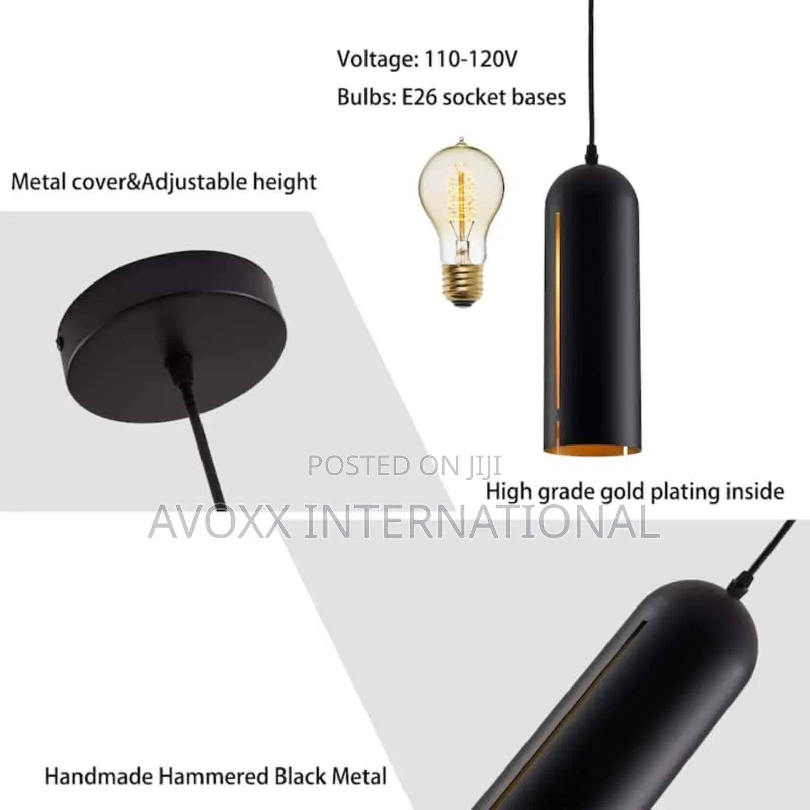 1-Light Industrial Cylinder Adjustable Hanging Light