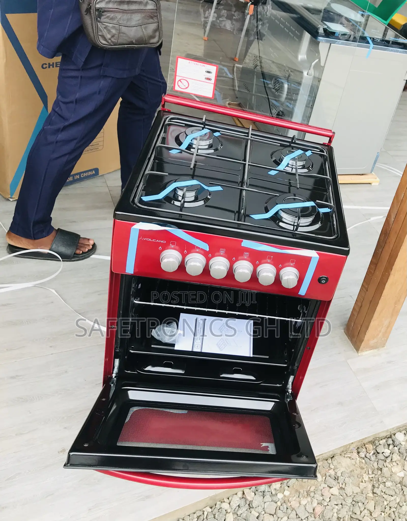 Choose Red 4 Gas Cooker Oven 50by50 Volcano