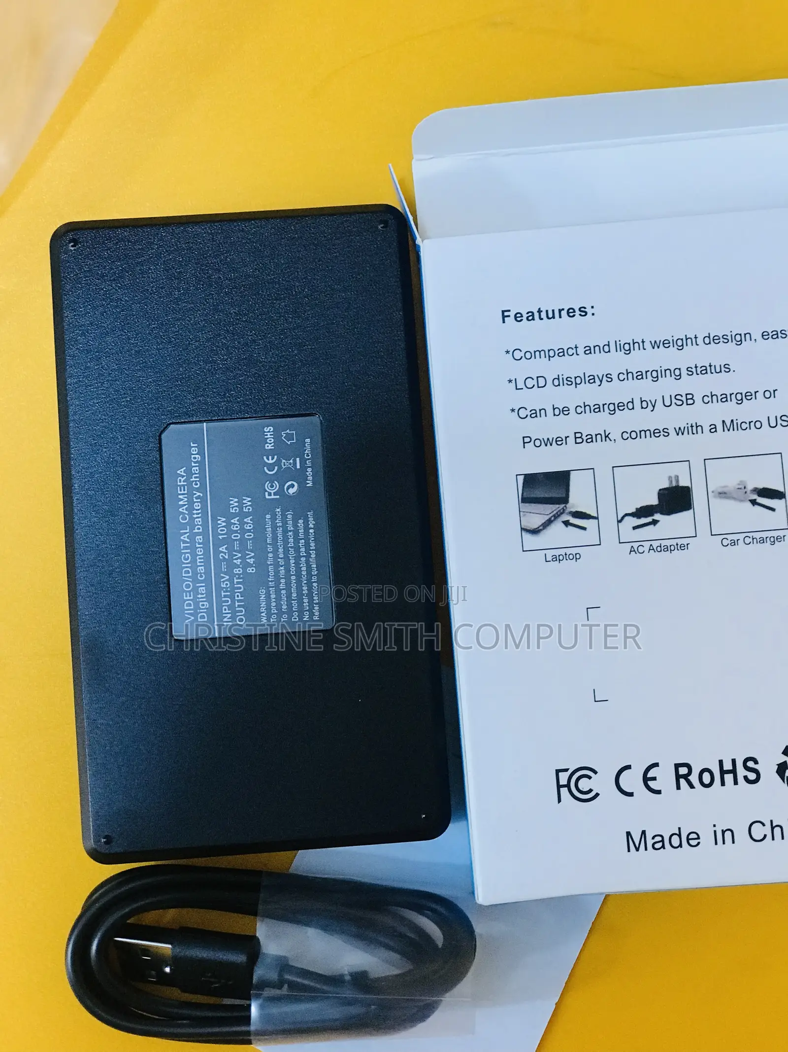 Canon Lp-E6 LCD Display Dual Slot Charger