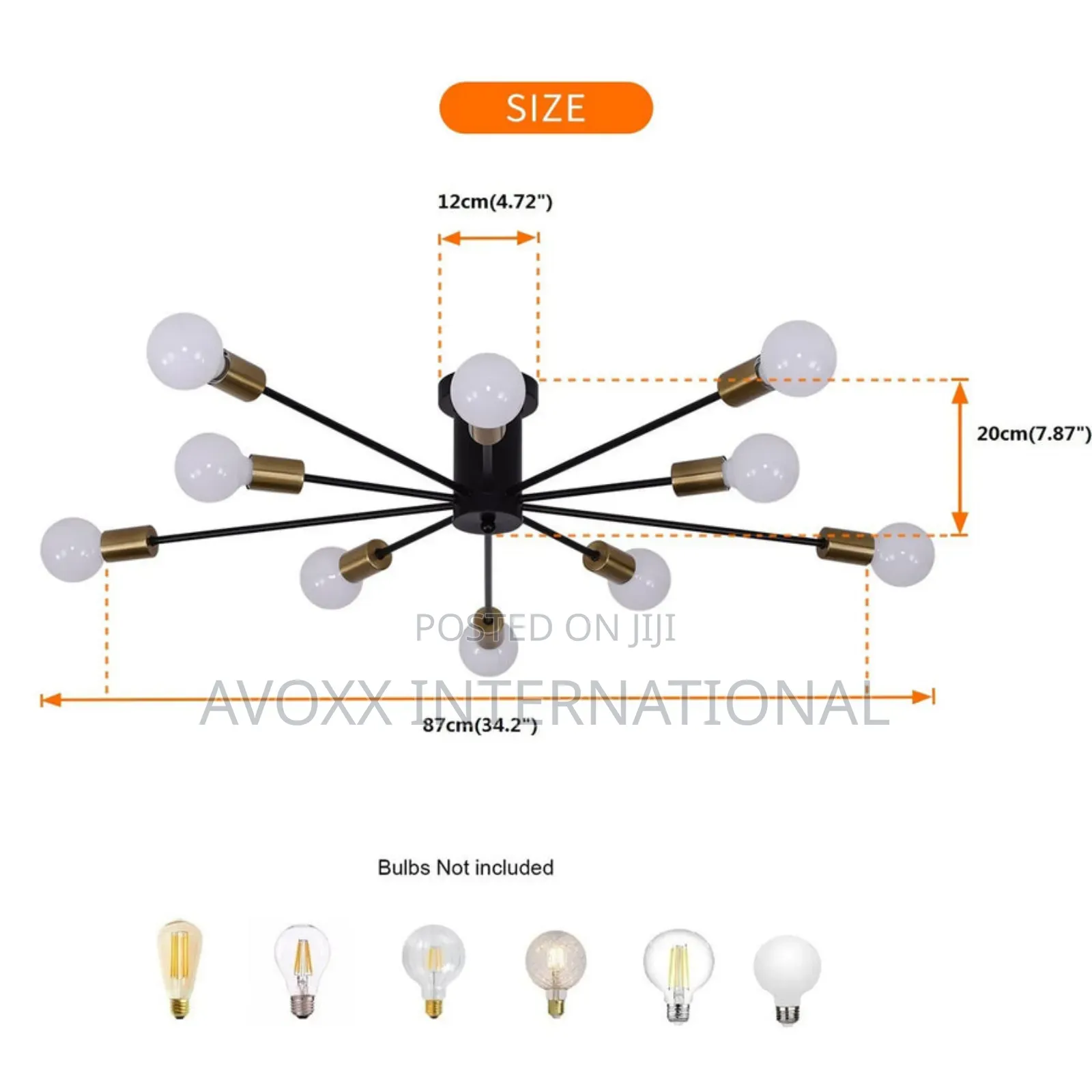 Mid Century 10-Light Industrial Chandelier Light OY8080