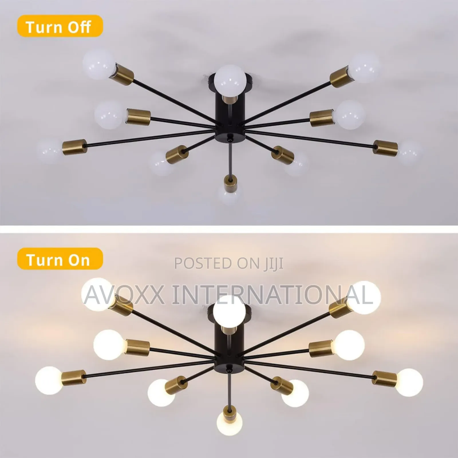 Mid Century 10-Light Industrial Chandelier Light OY8080