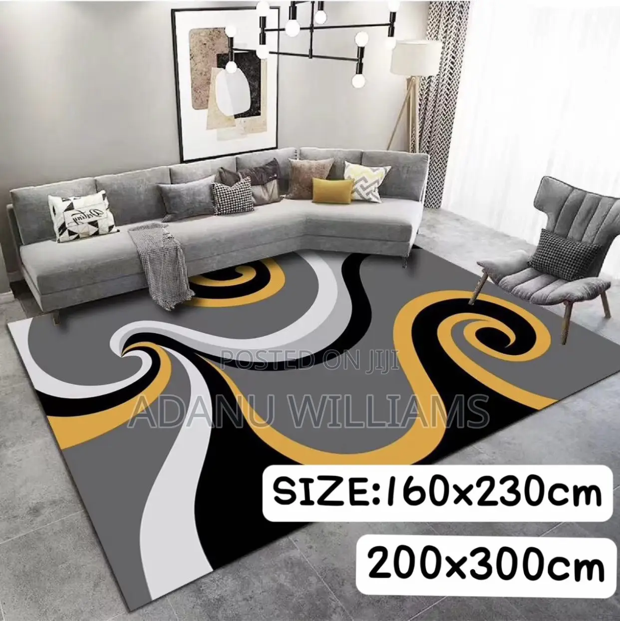 Luxury 3D Center Carpet 200x300cm (Available in Diff Colors