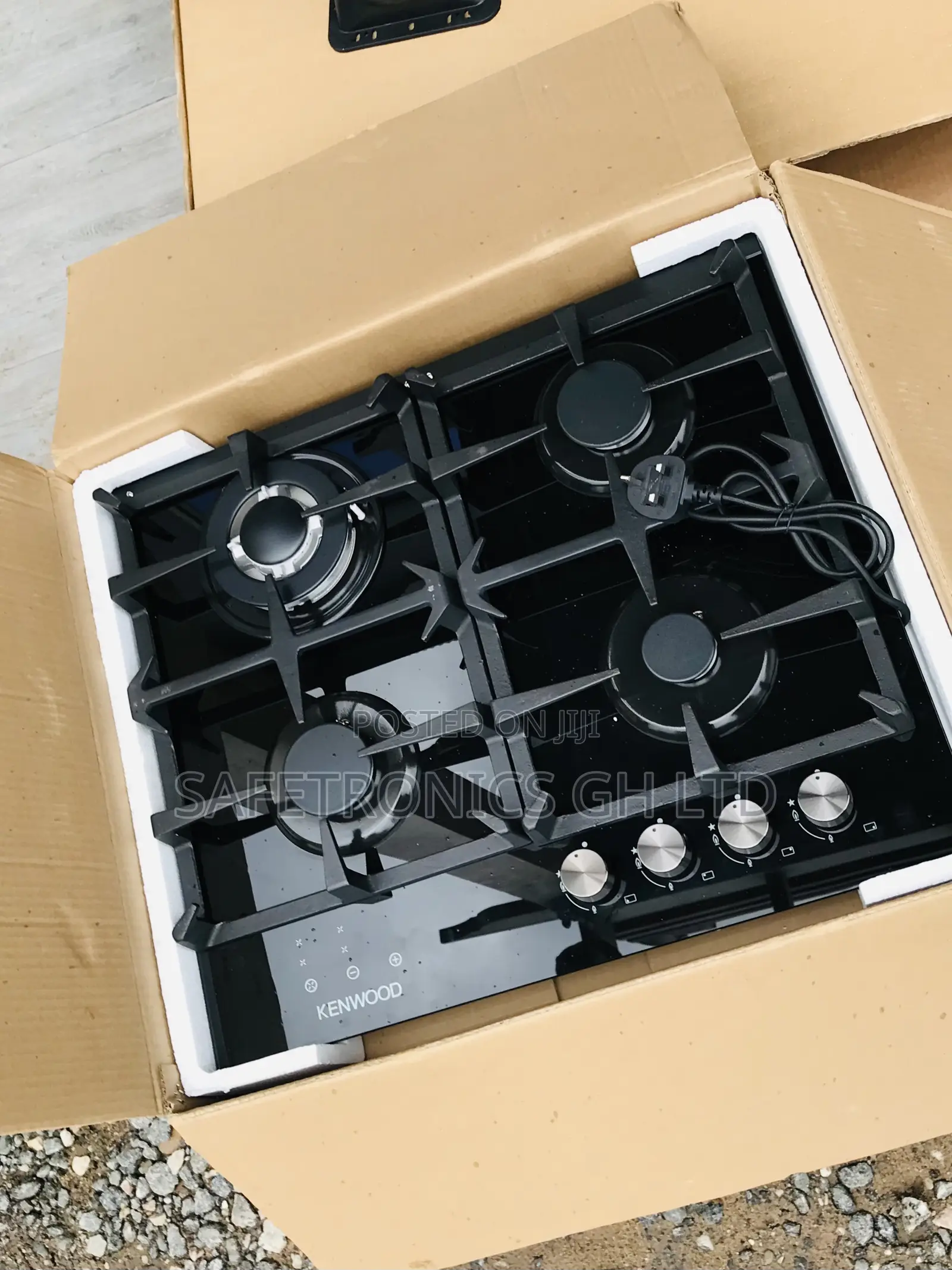 New Durable Kenwood 4 Gas Cooker Black 60cm