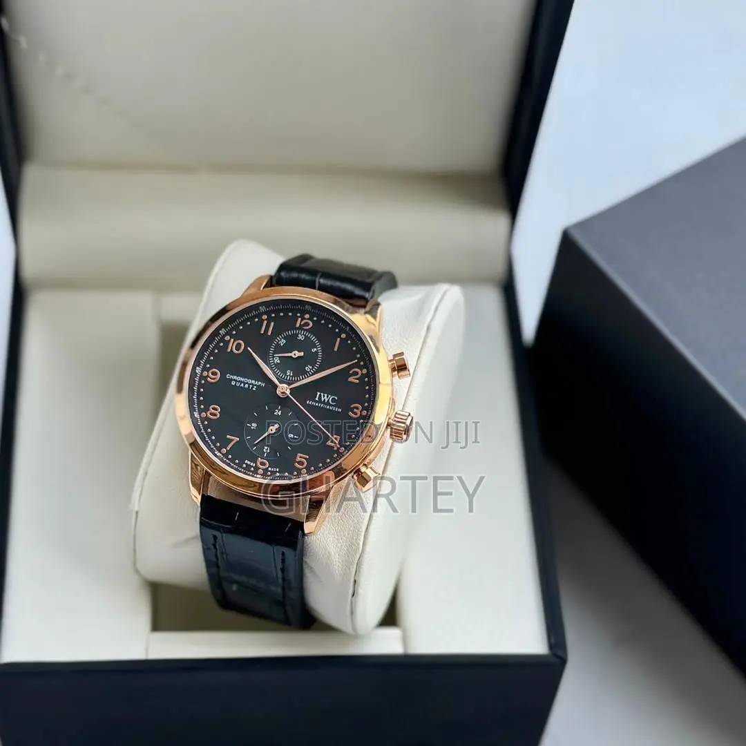 Classic IWC Schaffhausen Durable Leather Strap Watch