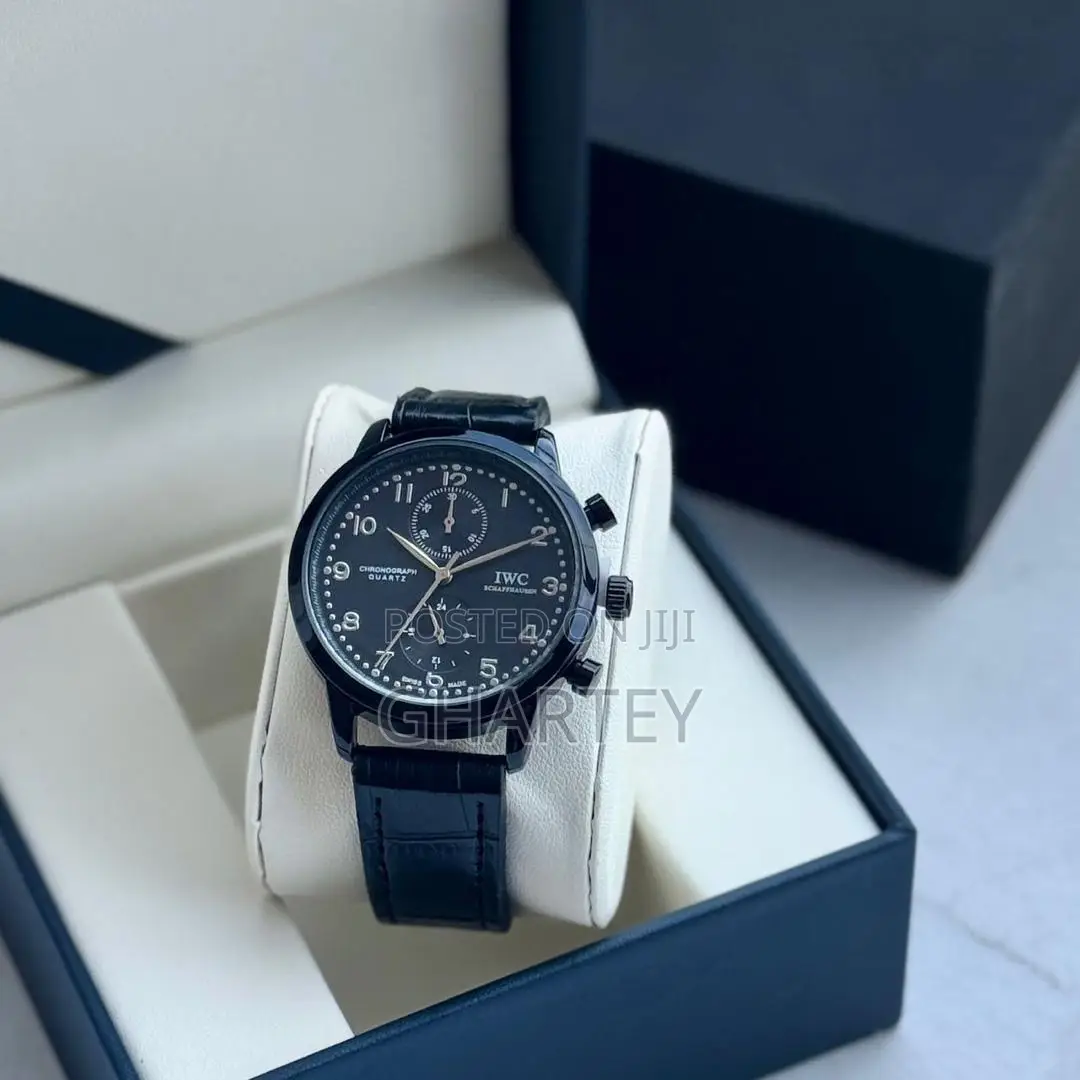 Classic IWC Schaffhausen Durable Leather Strap Watch