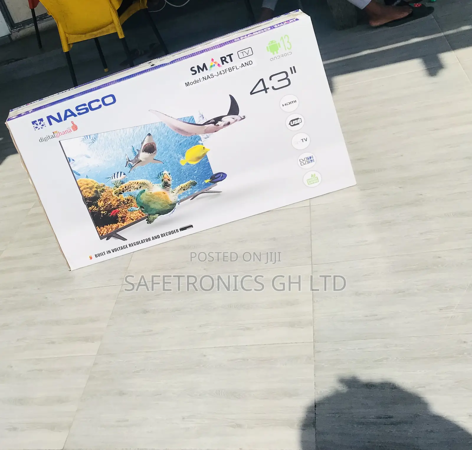 Black Nasco 43 Inch Smart Digital Satellite Led Tv