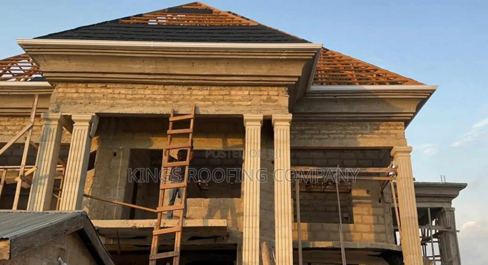 Woodwork Structure and Concrete Parapet