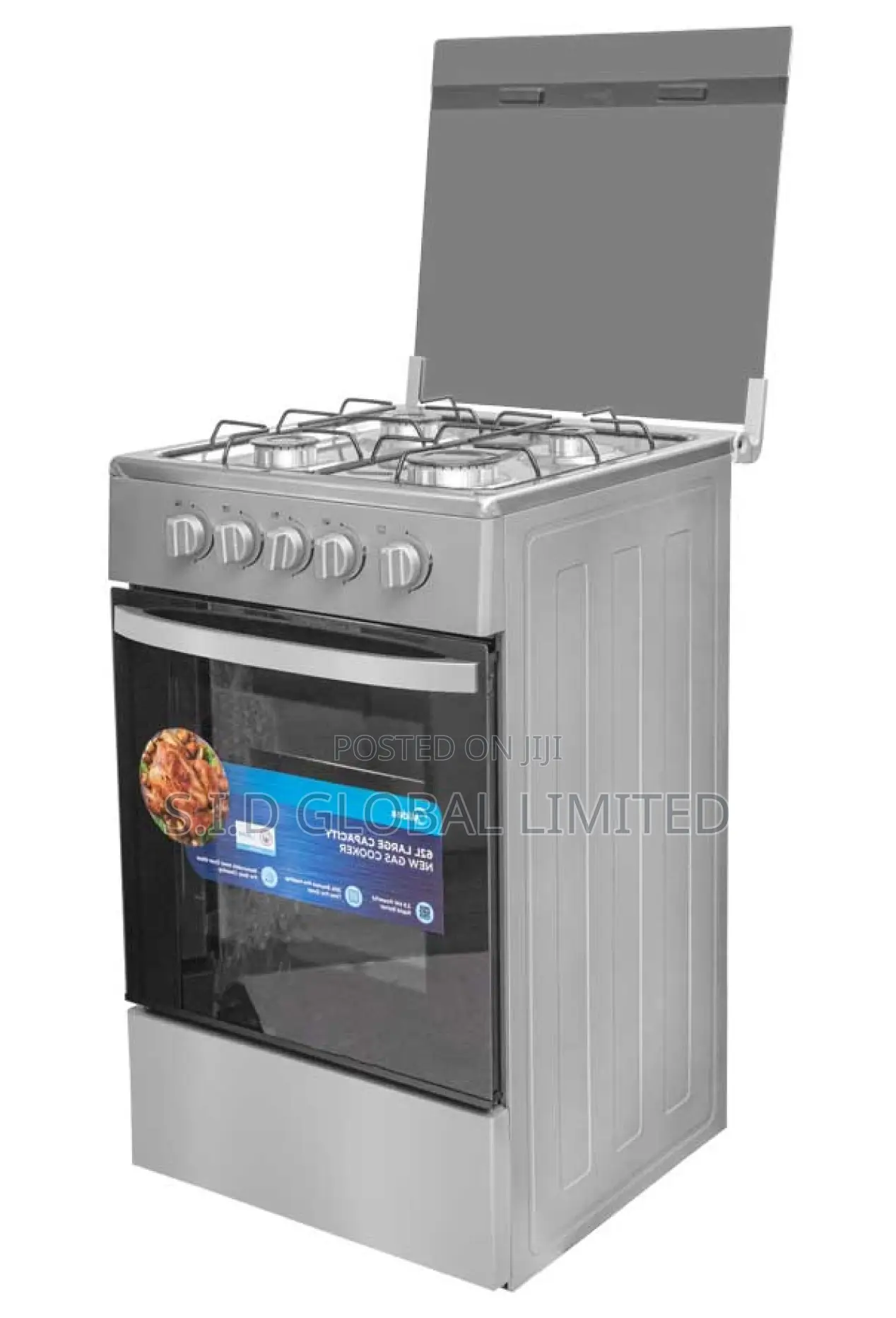 Classy and Etched in MIDEA-4-BURNER-GAS-COOKER-BLACK-MIRROR