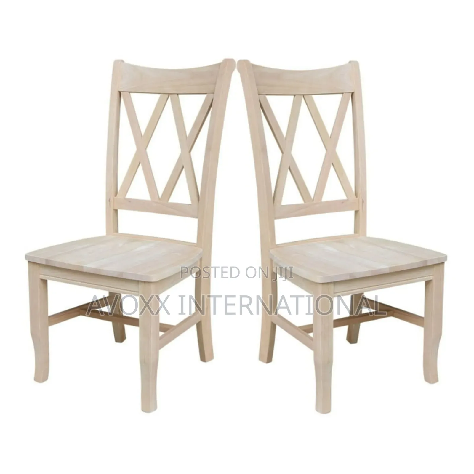 Lynn Solid Wood Double X-Back Stools (Set of 2