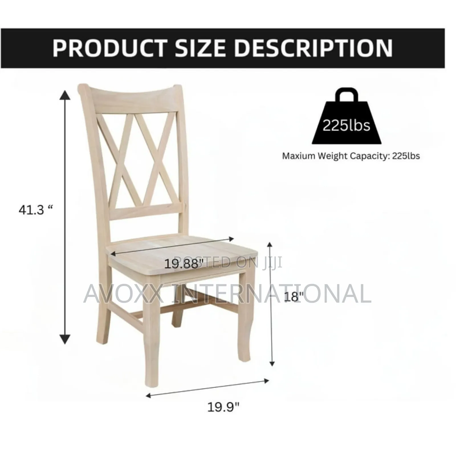 Lynn Solid Wood Double X-Back Stools (Set of 2