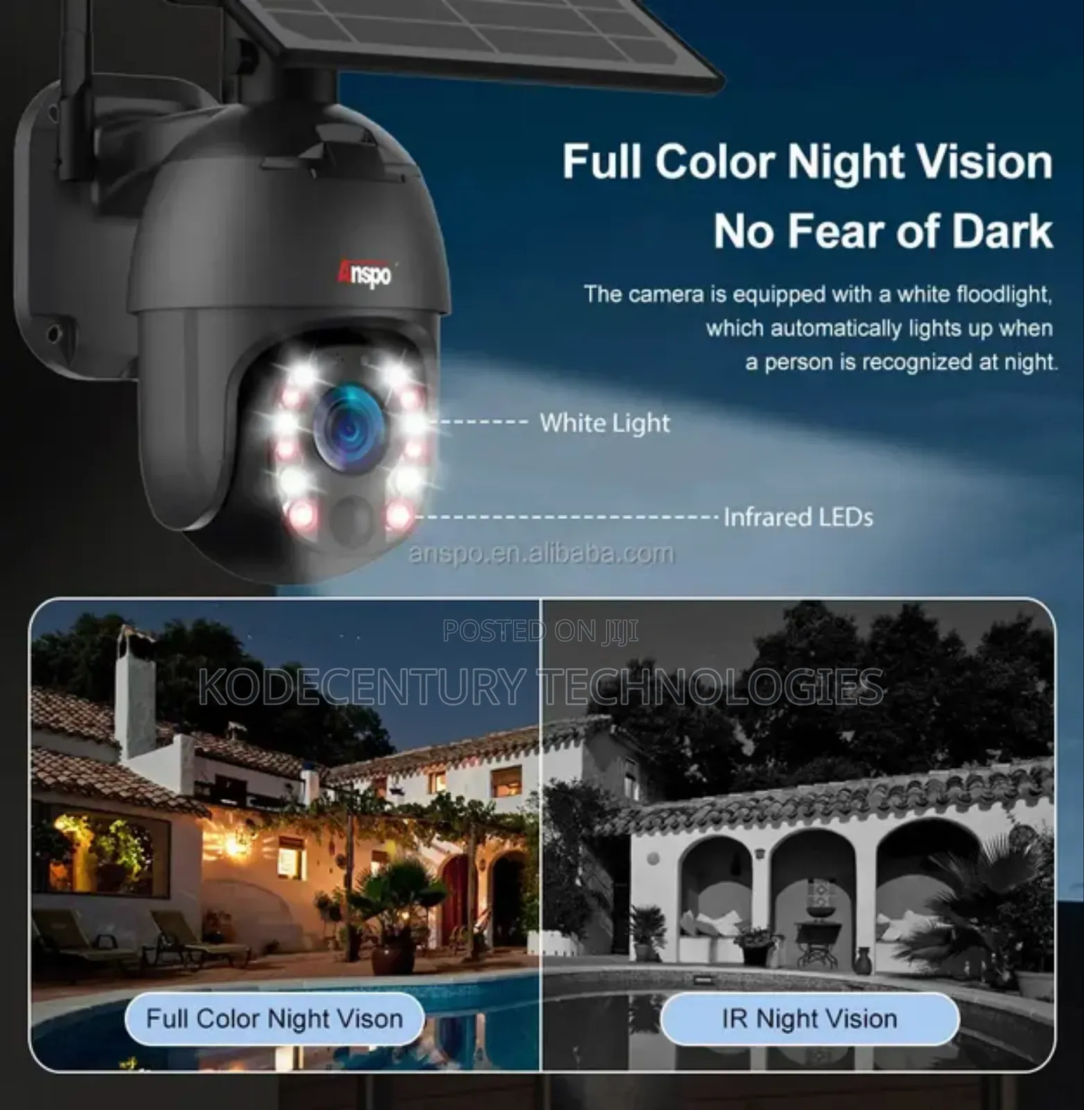4g or Wifi Solar PTZ CCTV Camera With Motion Detection