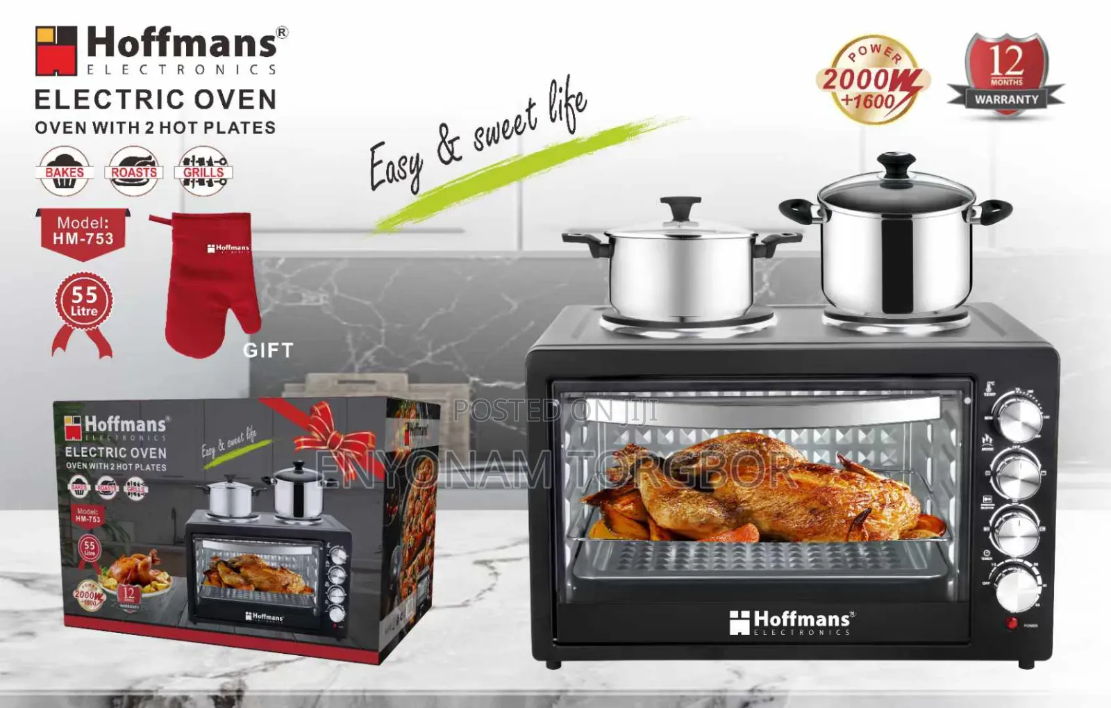 Oven With Two Hot Plates