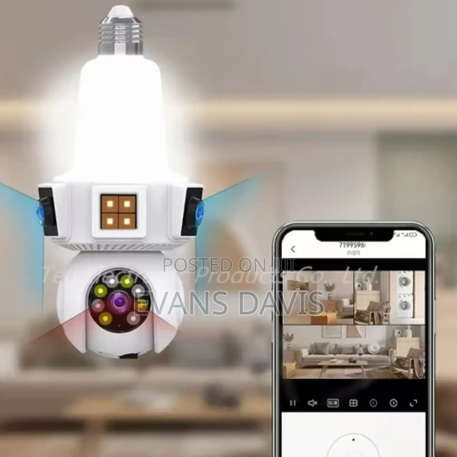 3 Lenses 360 Degree Bulb Camera With Light