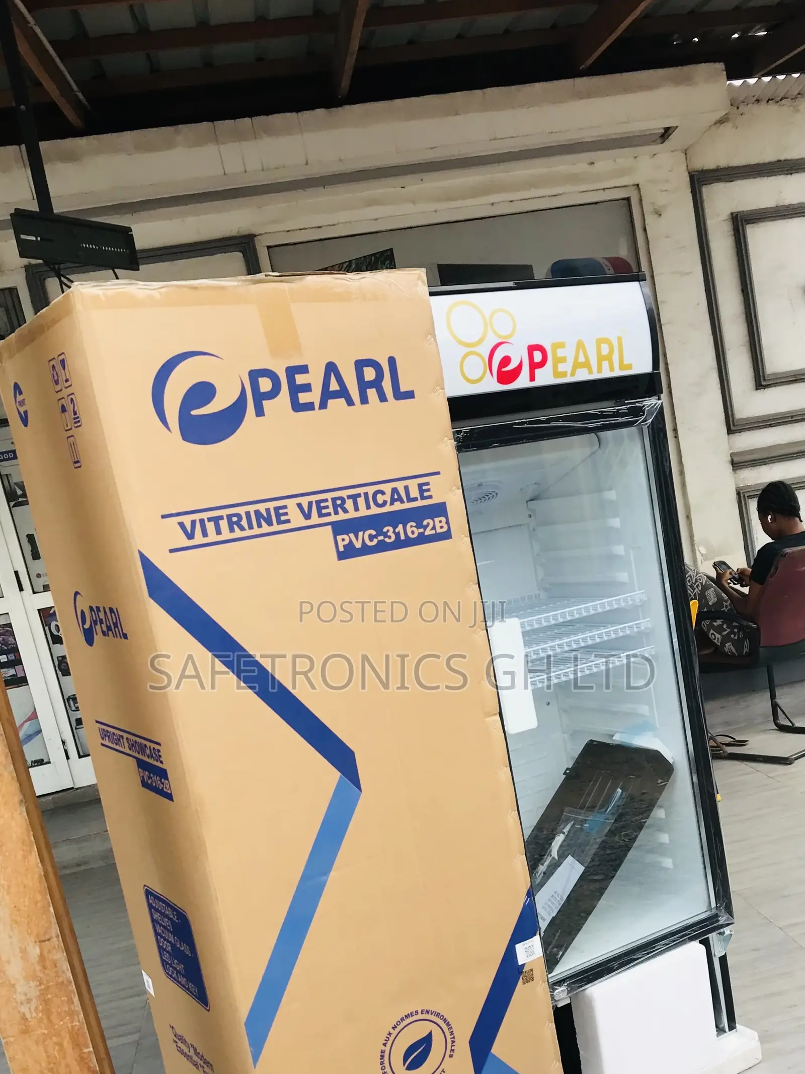 Accessible Pearl 400L Display Glass PVC-424-2b Fridge