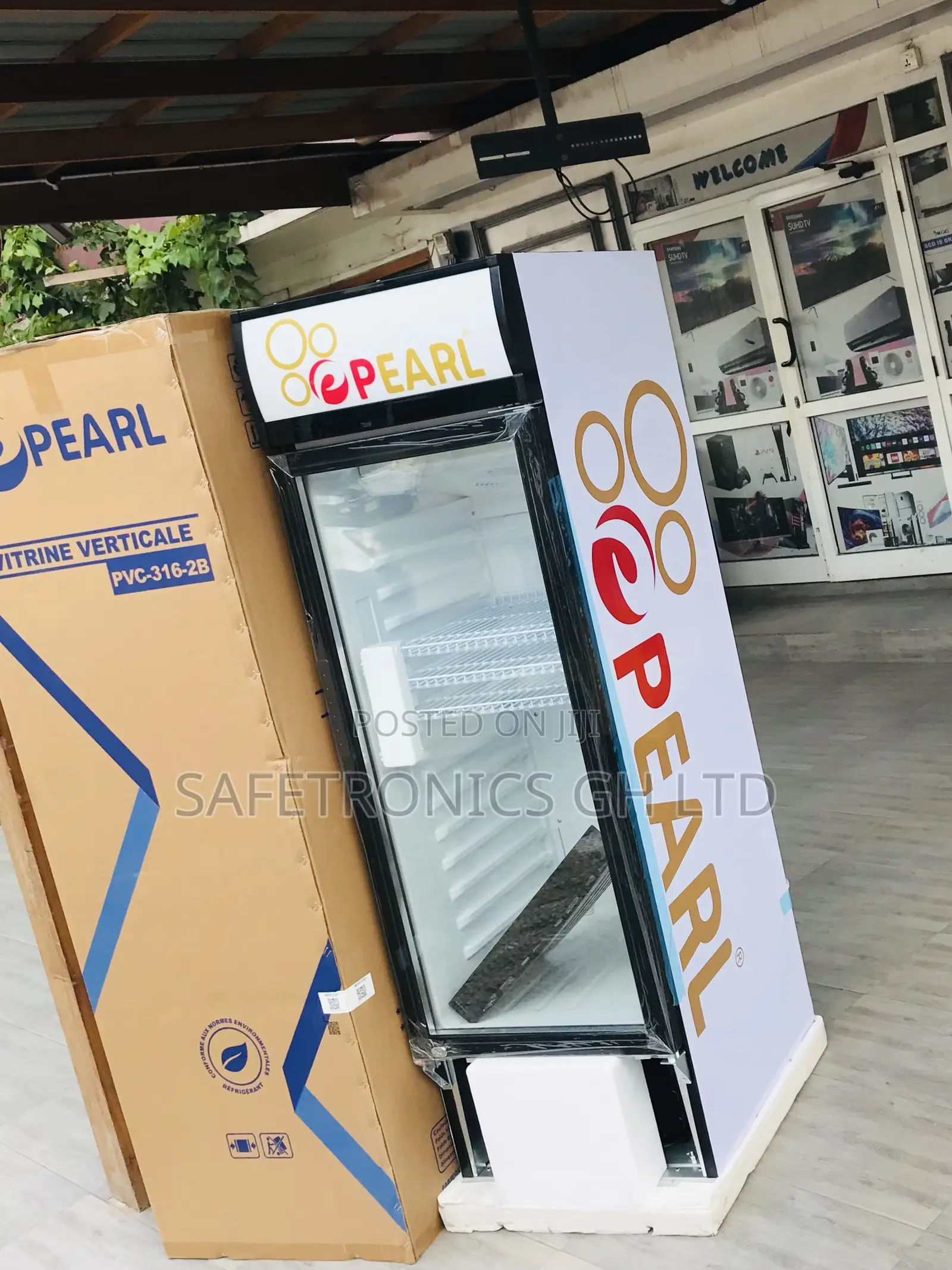 Massive Best 400L Display Glass Pearl PVC-424-2B Fridge