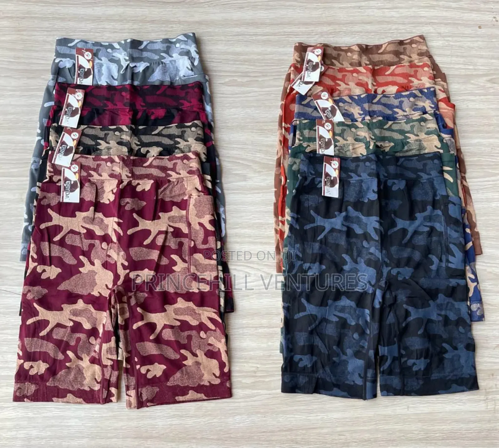 Camo Biker Shorts With Pocket